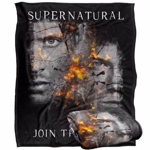 LOGOVISION Supernatural Sam Dean Cracking Portraits Super Soft Fleece Throw Blanket, Multicolour, W: 152 cm, D: 127 cm