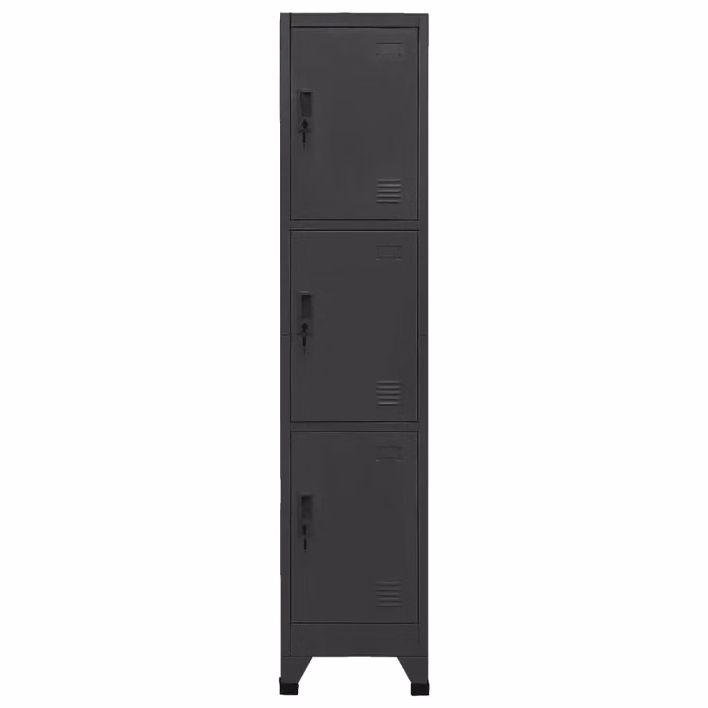 Berkfield Home Anthracite and Black Metal Locker Cabinet with Lock, W/D/H: 38 x 45 x 180 cm – 2