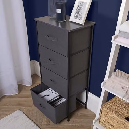 OHS 4 Drawer Fabric Storage Cabinet in Grey – 2