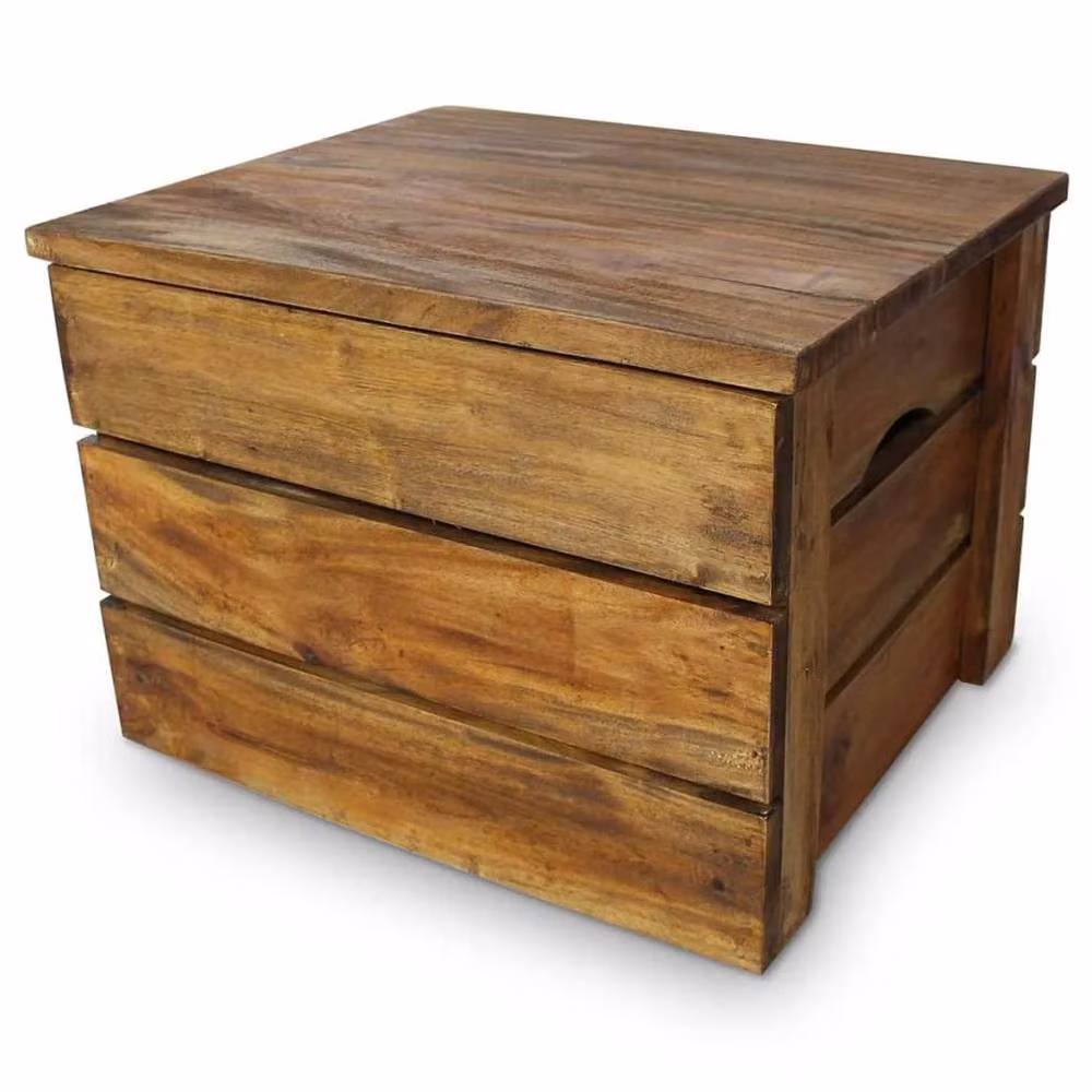 Berkfield Home 2 Piece Solid Mahogany Wood Storage Crate Set in Brown – 2