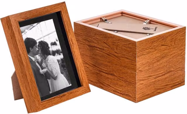 Nicola Spring Pack of 5 Black 3D Box Photo Frames with 4 x 6 inch Mounts