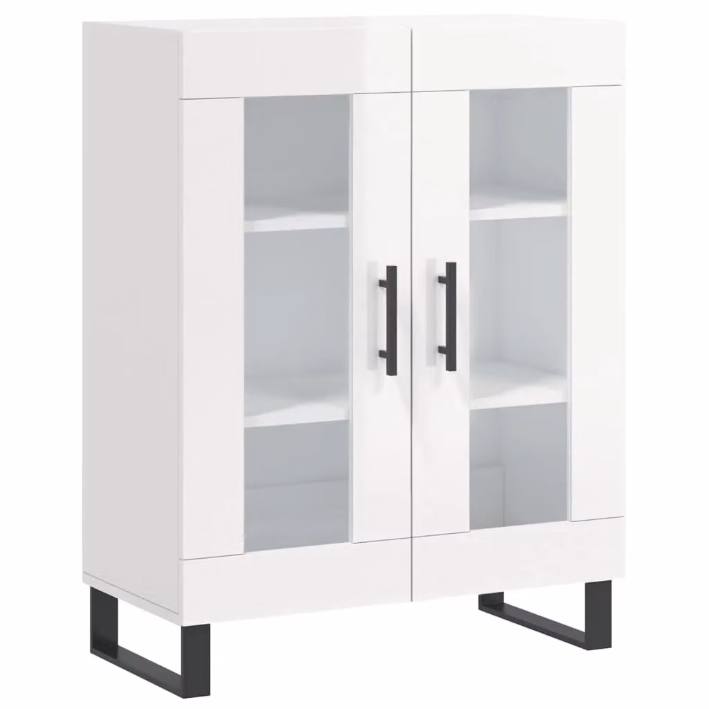 Berkfield Home High Gloss White Sideboard W: 69.5 cm, D: 34 cm, H: 90 cm – 2