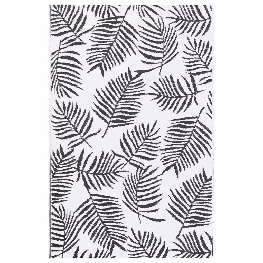 Berkfield Home Modern Outdoor Polypropylene Carpet in White and Black, W/D: 120 x 180 cm – 2