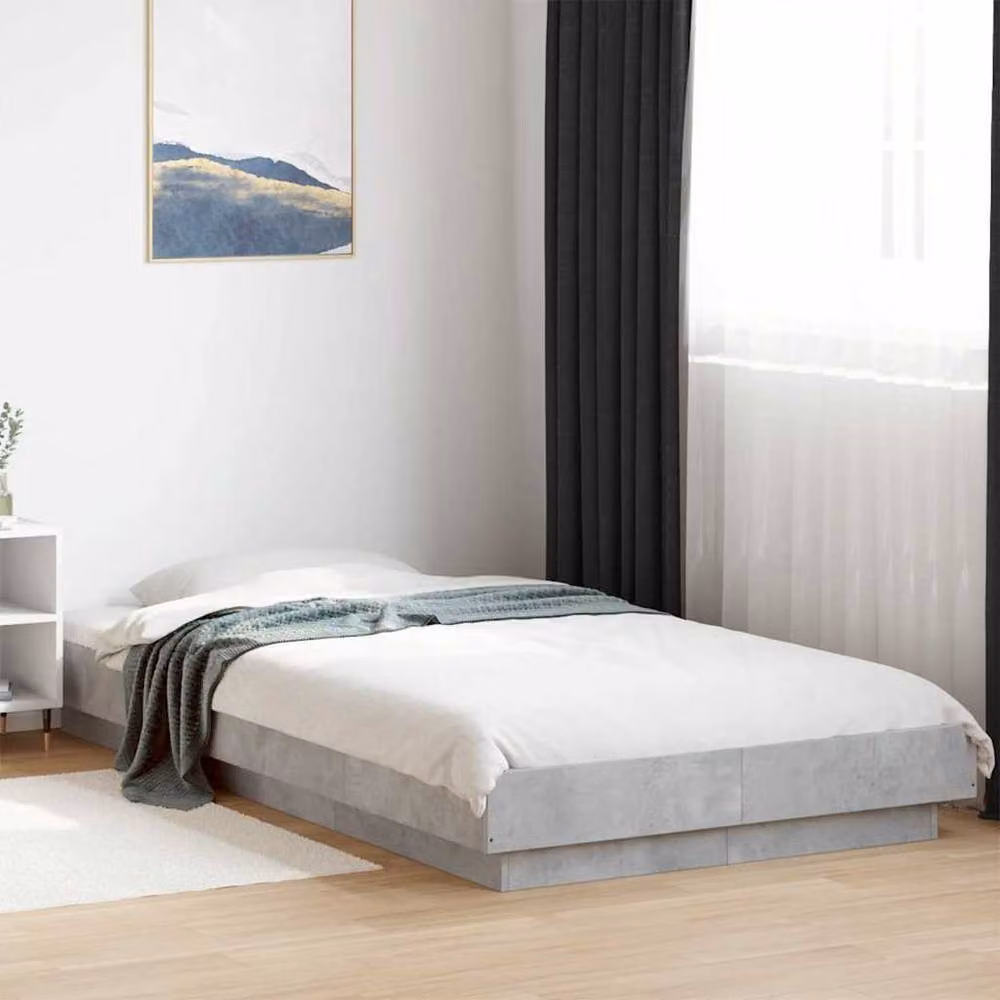 Berkfield Home Modern Bed Frame in Grey, W/D/H: 100 x 200 x 119 cm – 2