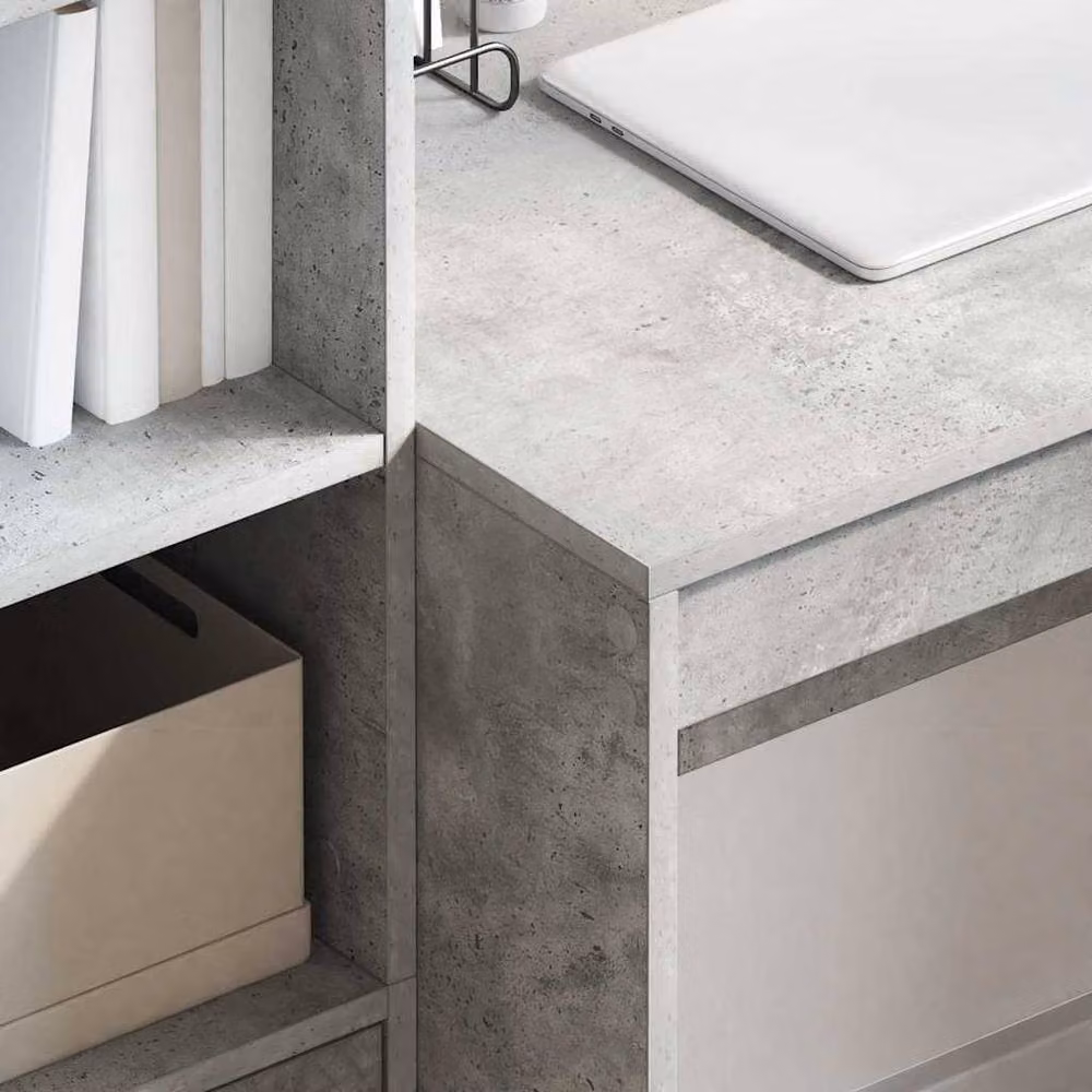 Berkfield Home Writing Desk in Grey Concrete Finish, W/D/H: 80 x 50 x 76 cm – 3