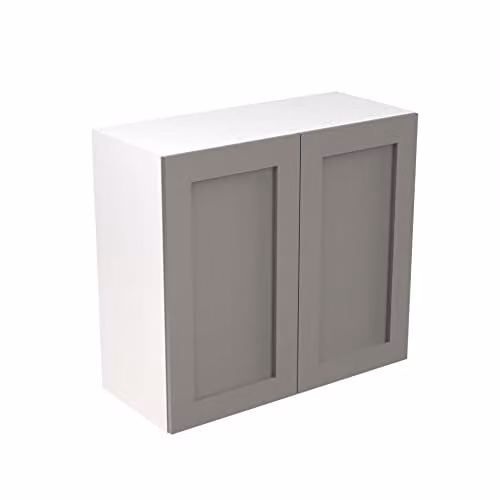 Kitchen Kit Shaker Door Flatpack Wall Cabinet in Dust Grey Matt, W: 80 cm, H: 72 cm