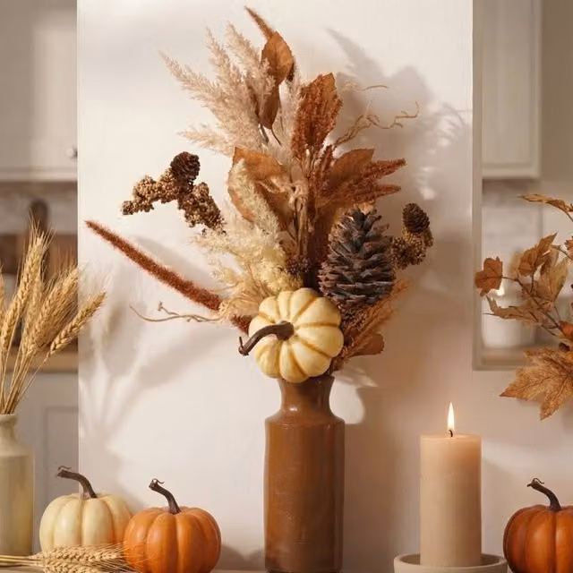 Garden Greatness Autumnal Decorative Floral Display Pick in Brown, Beige and Multicolour