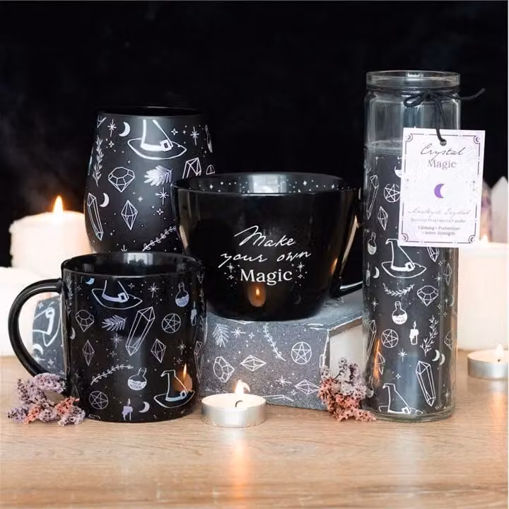 Something Different Crystal Witch Printed Mug in Black, Blue and Purple – 5