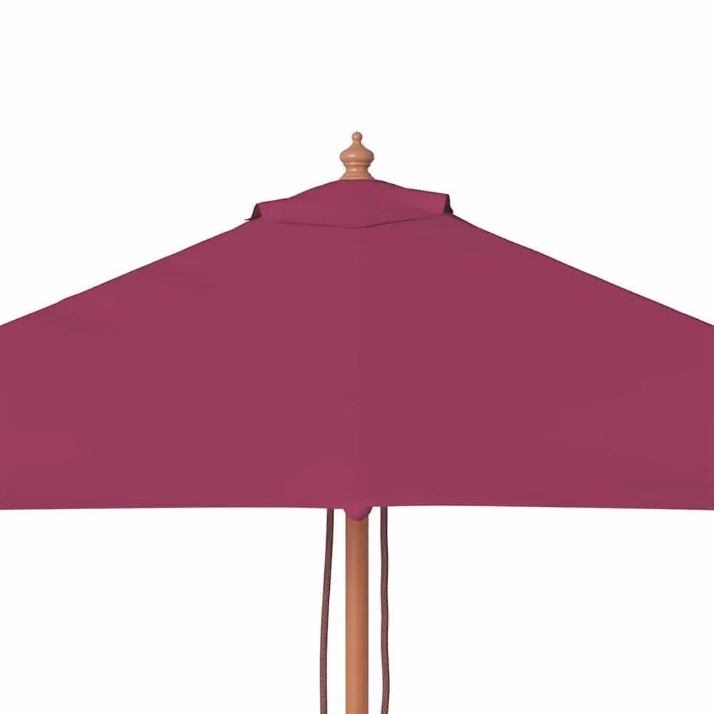 Berkfield Home Outdoor Parasol with Wooden Pole, Burgundy Red, W: 150 cm, D: 200 cm, H: 235 cm – 4