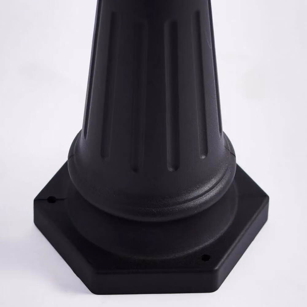 Loops Matt Black Aluminium Outdoor Post Lantern Bollard Light with Transparent Glass, Height: 218 cm – 4