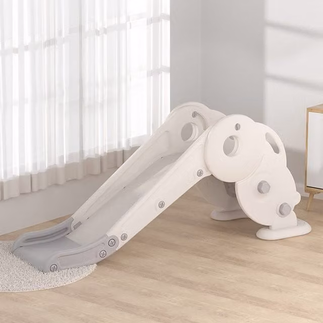 Livingandhome Plastic Kids Slide for Toddlers in Grey and White