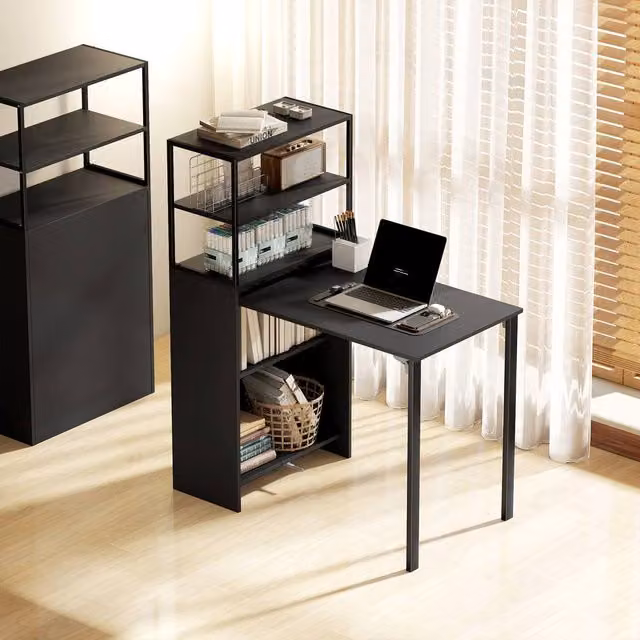HOMCOM Black Foldable Computer Desk for Home Office – 1