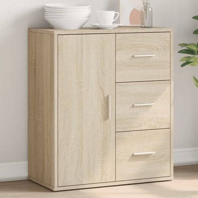 Berkfield Home Sonoma Oak Sideboard in Brown, W/D/H: 60 x 31 x 70 cm – 1