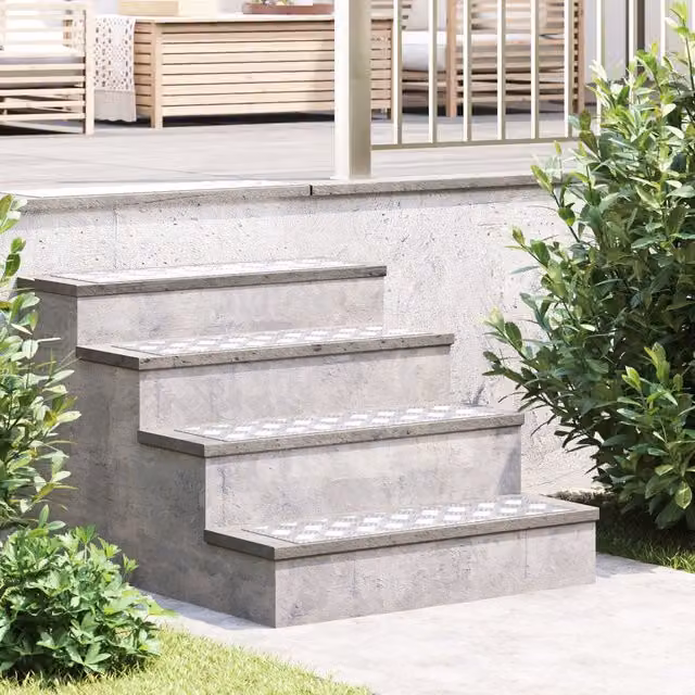 Berkfield Home Aluminium Anti-Slip Stair Nosing Checker Plates, Silver, 2 Pack, W: 70 cm, D: 20 cm – 1