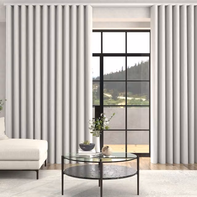 Terrys Jem Jacquard Stripe Made To Measure Blackout Eyelet Curtains in White