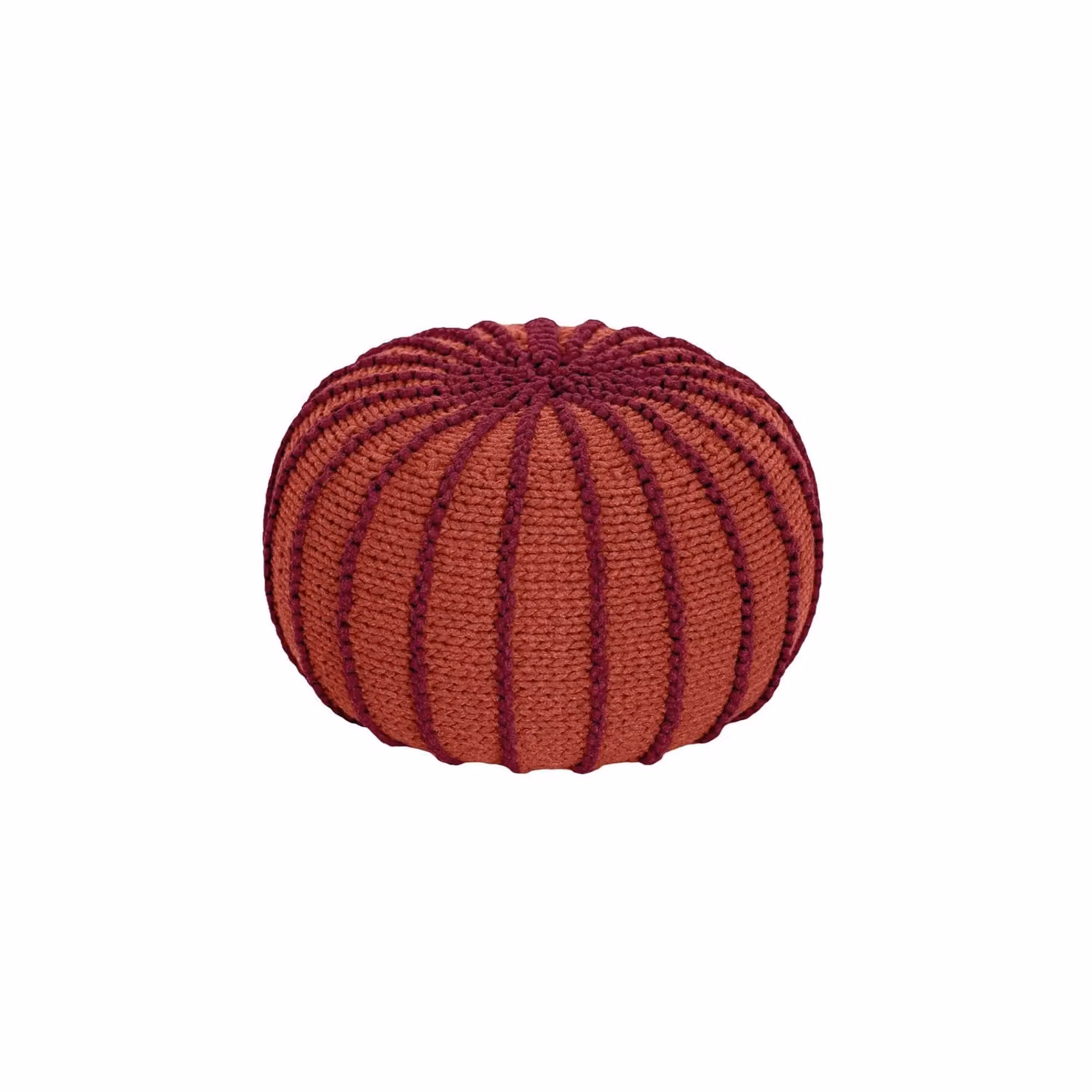 Zuri House Ziggy Knitted Pouffe in Terracotta – 4