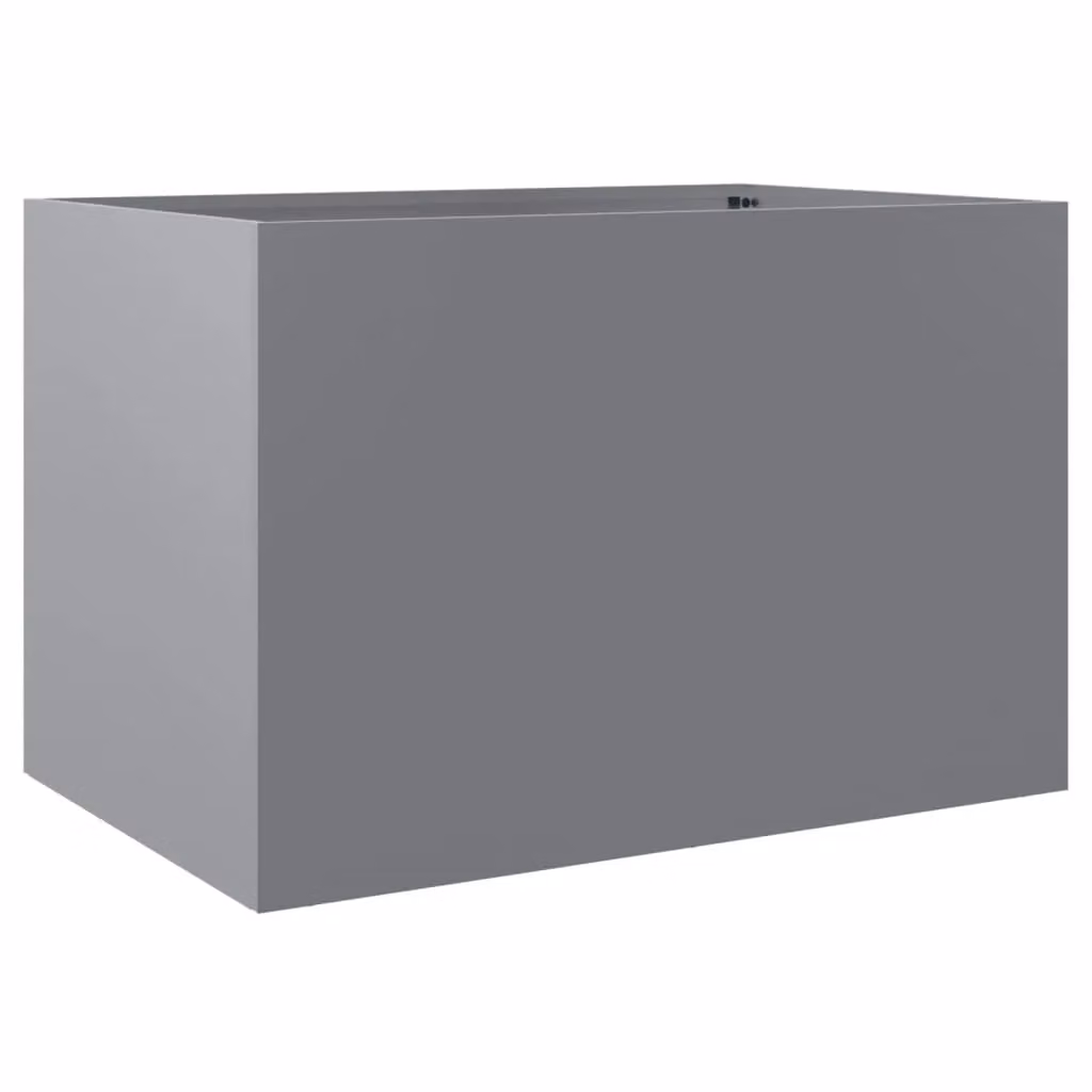 Berkfield Home Silver Galvanised Steel Planter Tub W: 62 cm, D: 40 cm, H: 39 cm – 2