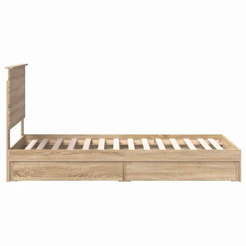 Berkfield Home Sonoma Oak Storage Bed with Drawer, Brown, W/D/H: 90 x 200 cm – 2
