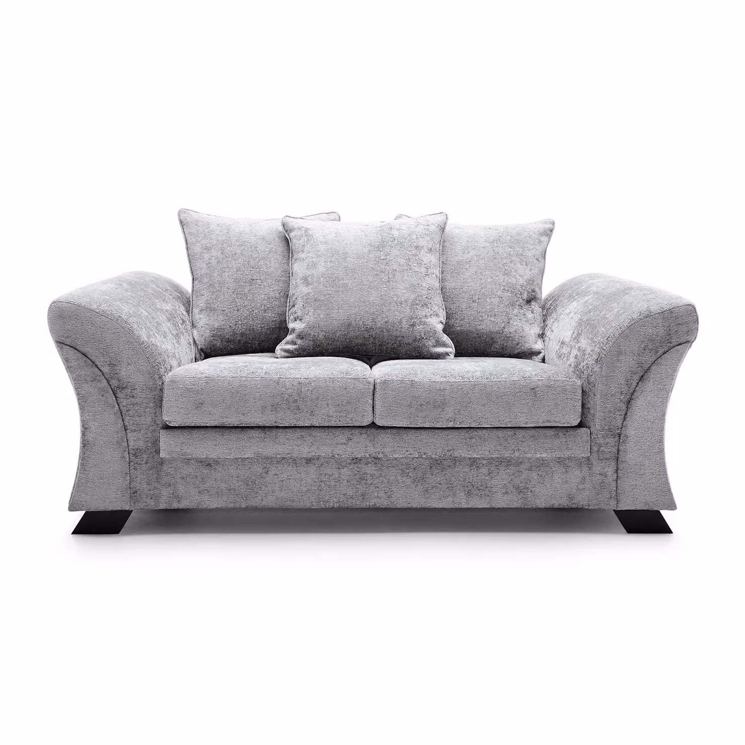 Abakus Direct Farrow 2 Seater Sofa in Light Grey Crushed Chenille – 2