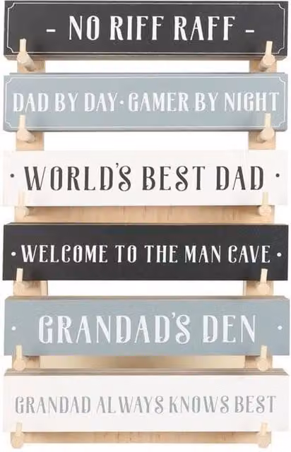 KDMD Set of 36 Multicolour Rectangular Wooden Word Block Signs for Tabletop Display