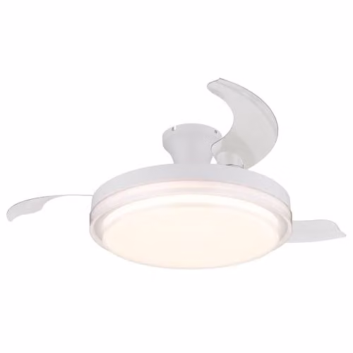 Netlighting Beliz Ceiling Fan and Light, White, Dimmable LED with Remote Control and Timer, D 106.6 cm