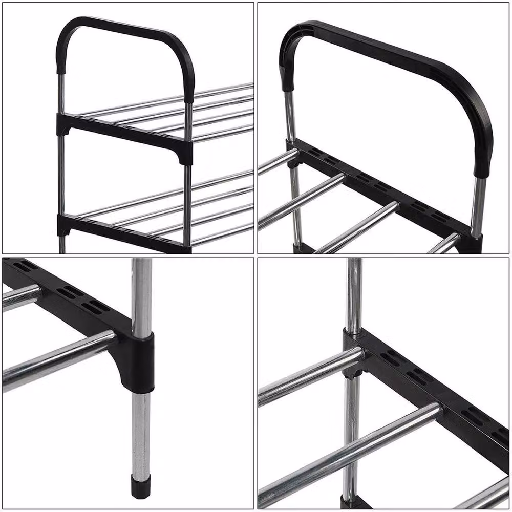 SPETLEK 3 Tier Narrow Metal Shoe Storage Rack in Black – 2