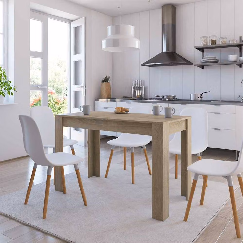 Berkfield Home Sonoma Oak Dining Table in Light Oak, W/D/H: 120 x 60 x 76 cm – 2