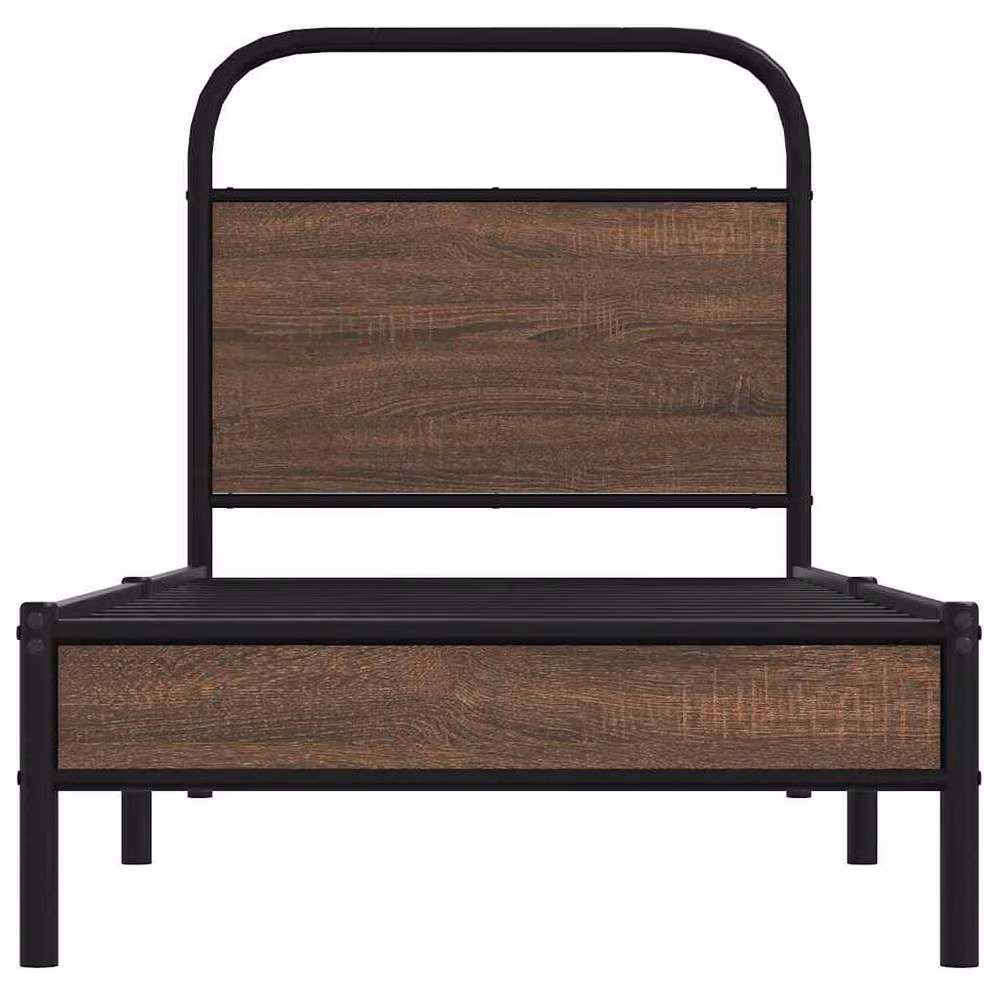 Berkfield Home Elegant Bed Frame in Brown Oak, W/D/H: 80 x 200 cm – 3