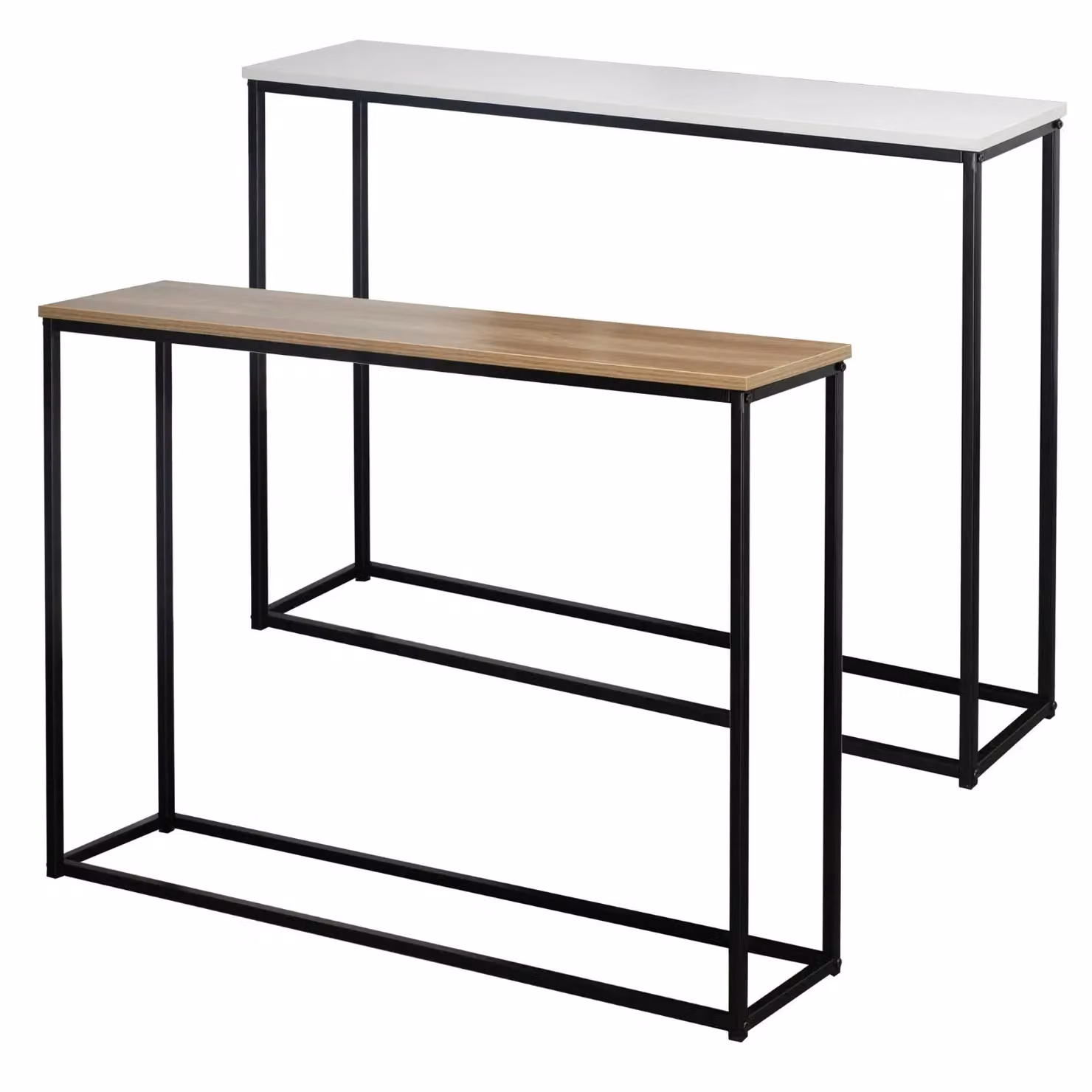 EONLION Industrial Wooden Console Table with Black Metal Legs, W/D/H: 100.5 x 24.0 x 75.5 cm – 2