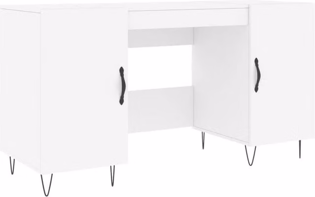 Berkfield Home White Writing Desk in Engineered Wood, W/D/H: 140 x 50 x 75 cm – 1