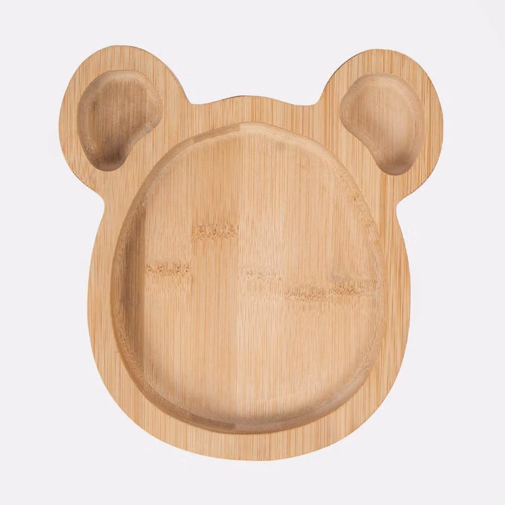 OHS Solid Bamboo Kids Bear Paddle Serving Board and Charcuterie Platter in Light Brown – 2