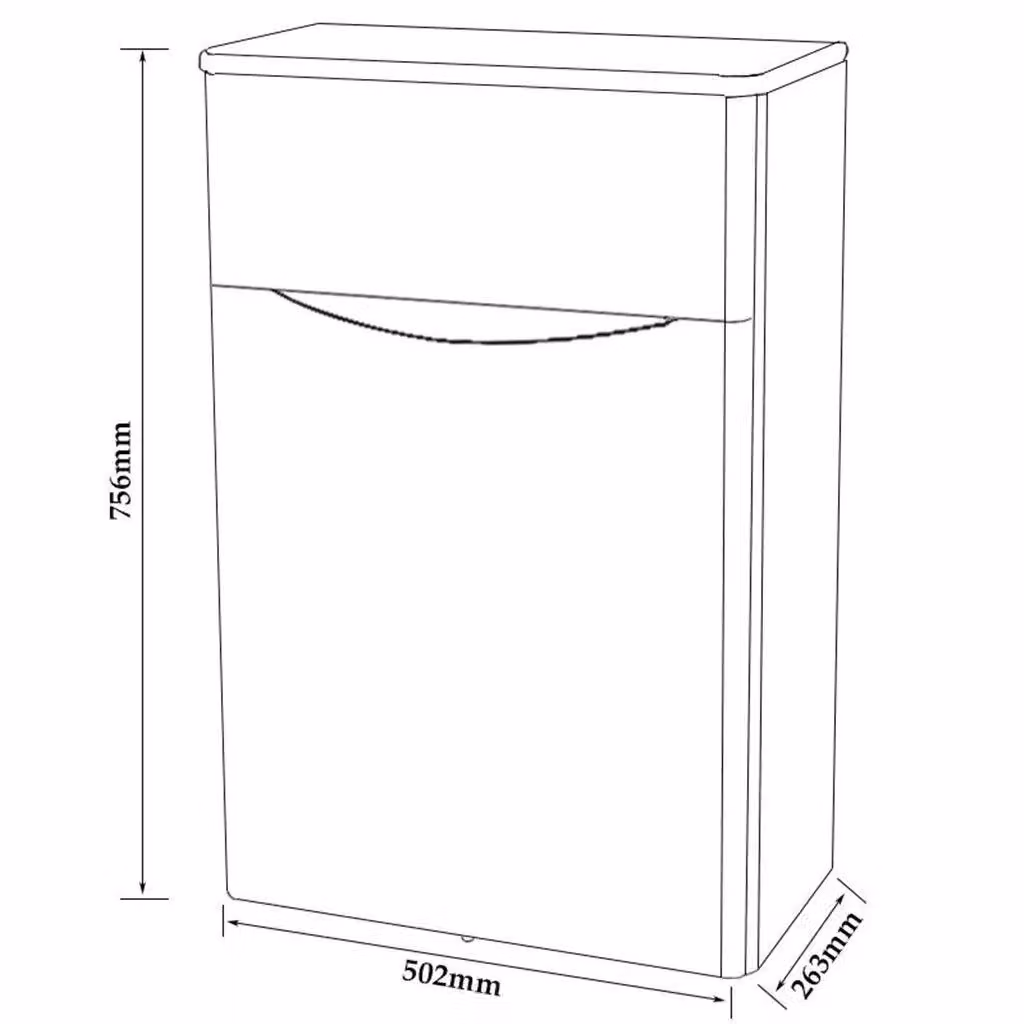 Clifton Matt Graphite Back to Wall WC Toilet Unit in Dark Grey, Width: 500 mm, H x D: 75.6 x 50.2 cm – 3