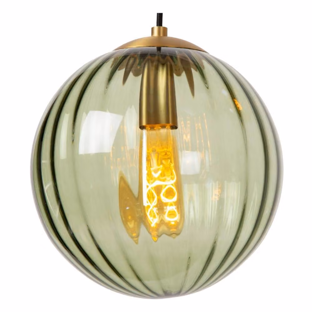 Lucide Monsaraz Retro Green Glass Pendant Lamp, Dimmable and Height Adjustable, 4 x E27 – 2
