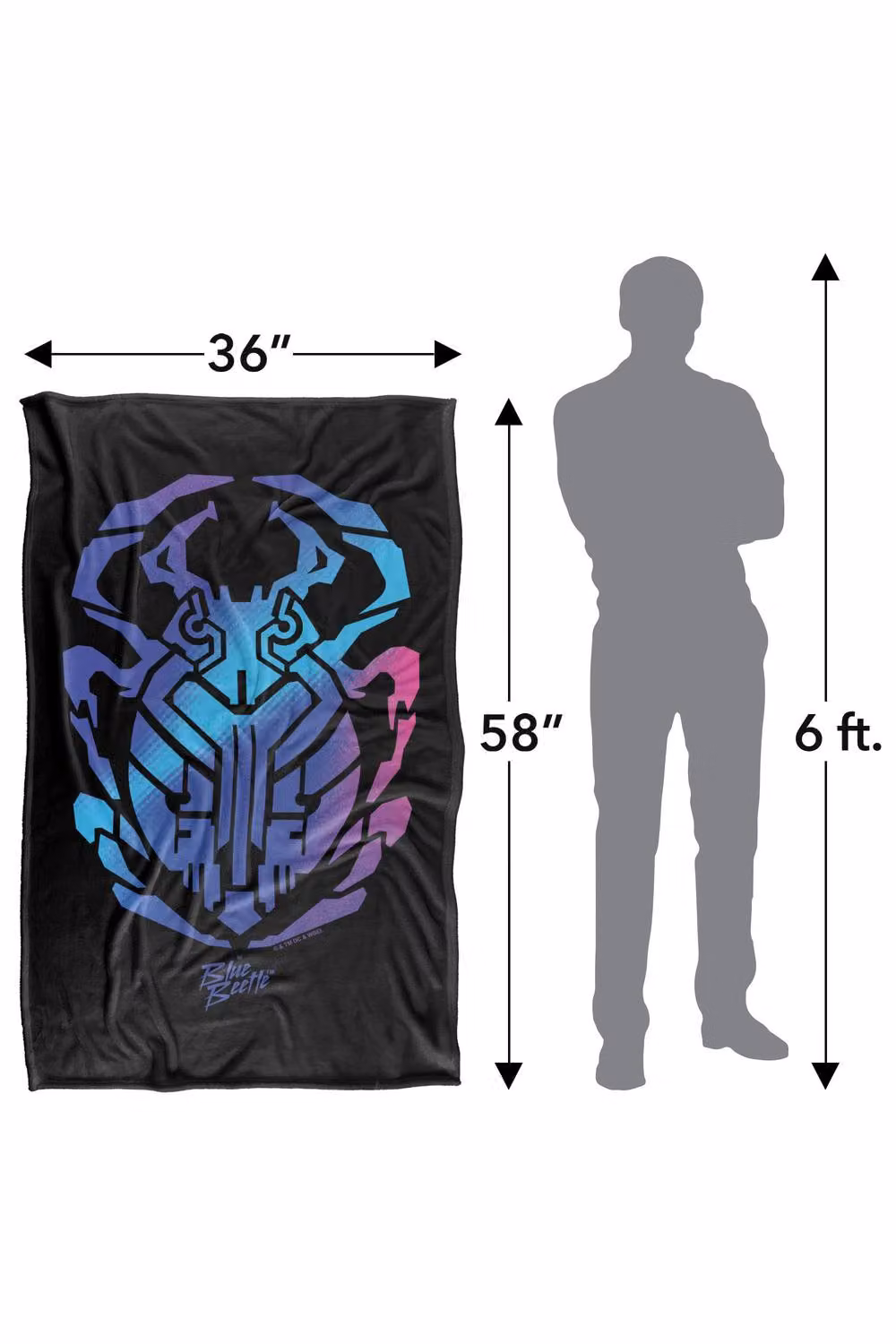 Warner Bros. Blue Beetle (2023) Scarab Silky Touch Super Soft Extra Large Throw Blanket in Blue and Multicolour – 3