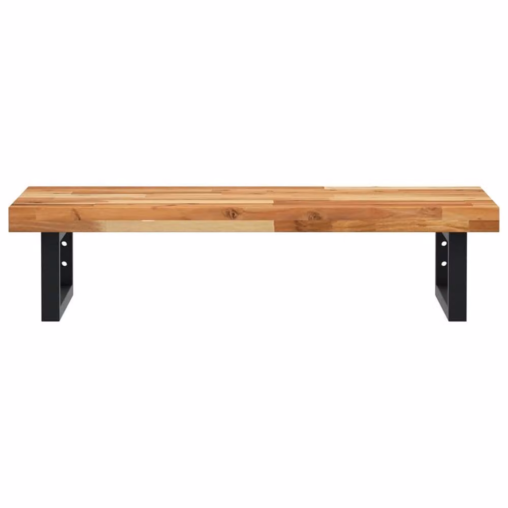 Berkfield Home Wall Mounted Basin Shelf in Brown Acacia Wood and Steel – 3