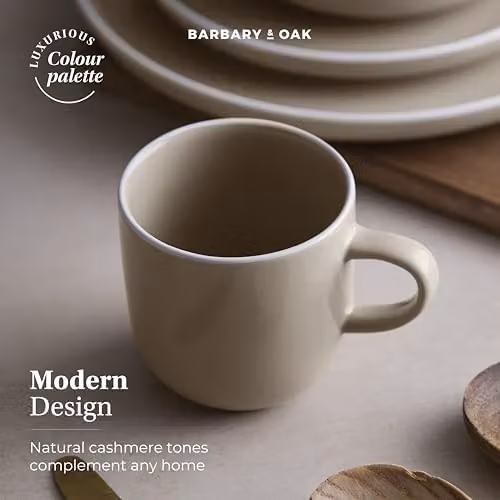 Barbary & Oak Nattura 16 Piece Stoneware Dinnerware Set in Cashmere Beige – 7