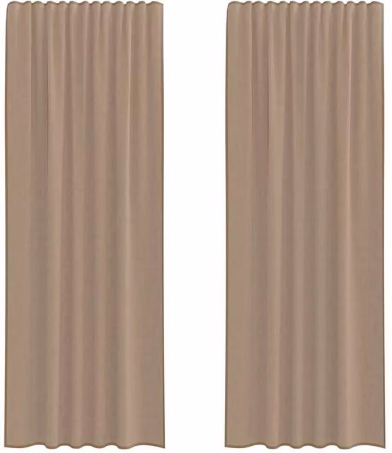 Berkfield Home Plain Voile Curtains with Rod Pockets, 2 Pack, Light Brown – 1
