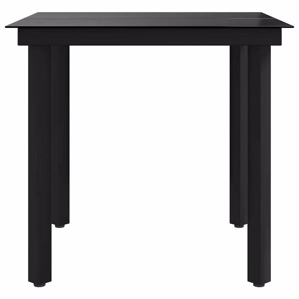 Berkfield Home Black Steel and Glass Garden Dining Table W/D/H: 80 x 80 x 74 cm – 4