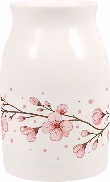 Purely Home Pink and White Floral Porcelain Tabletop Vase
