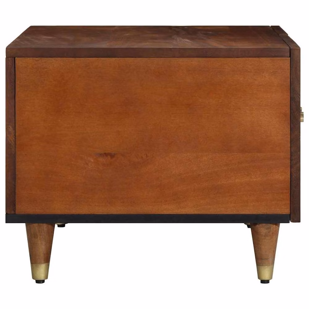 Berkfield Home Beautiful Mango Wood Coffee Table in Brown, W/D/H: 80 x 50 x 40 cm – 3