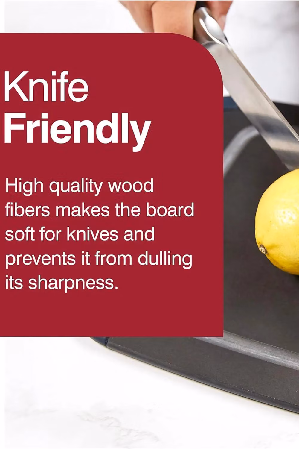 Zyliss Medium Black Recycled Wood Fibre Non-Slip Kitchen Chopping Board with Groove – 4