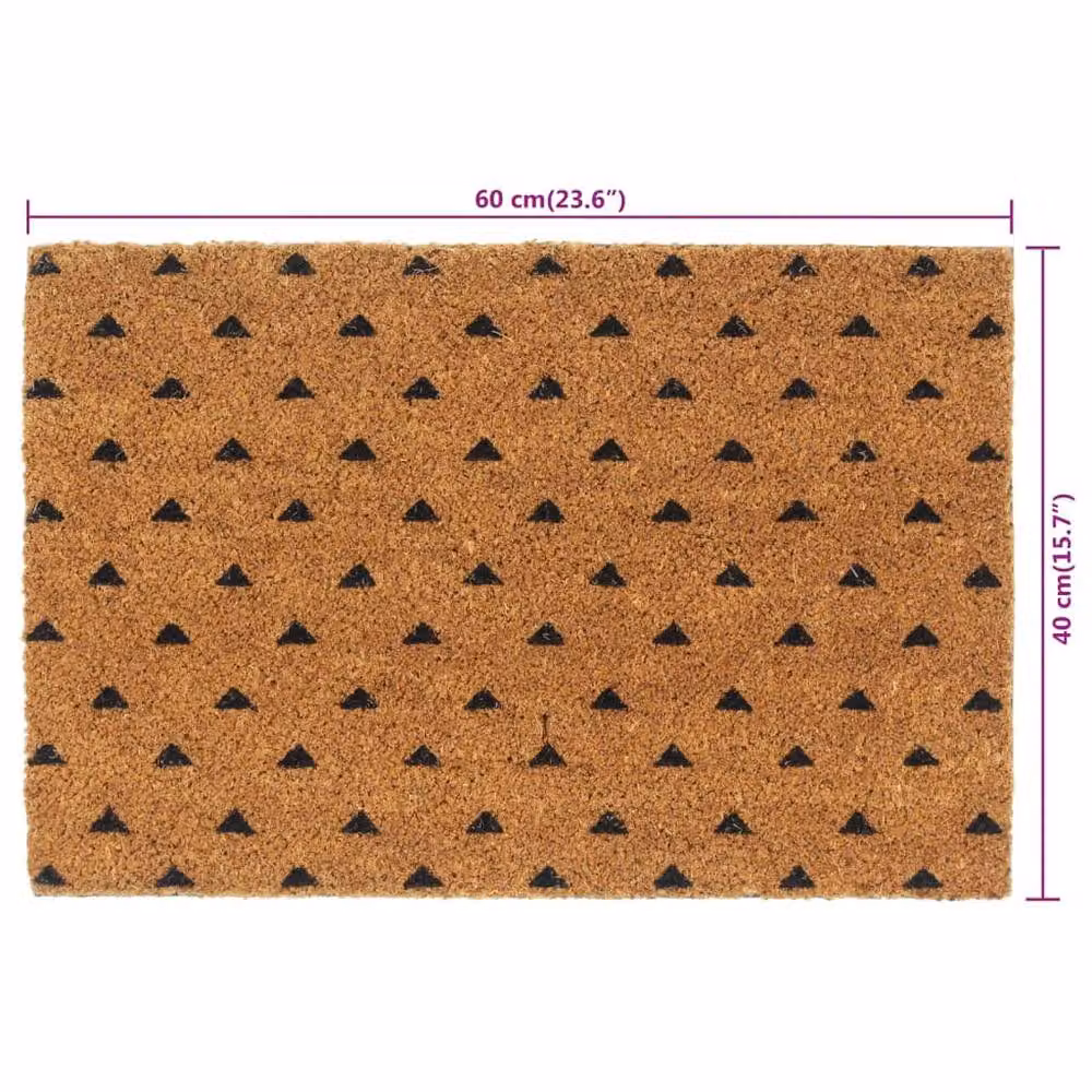 Berkfield Home Rectangular Coir and PVC Door Mat, Brown, W: 60 cm, D: 40 cm – 3