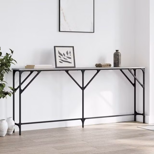 Berkfield Home Grey Sonoma Console Table, W: 180 cm, D: 23 cm, H: 75 cm