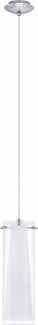 Loops Chrome Plated Pendant Light with White and Transparent Glass Shade, E27, 1x60W – 1
