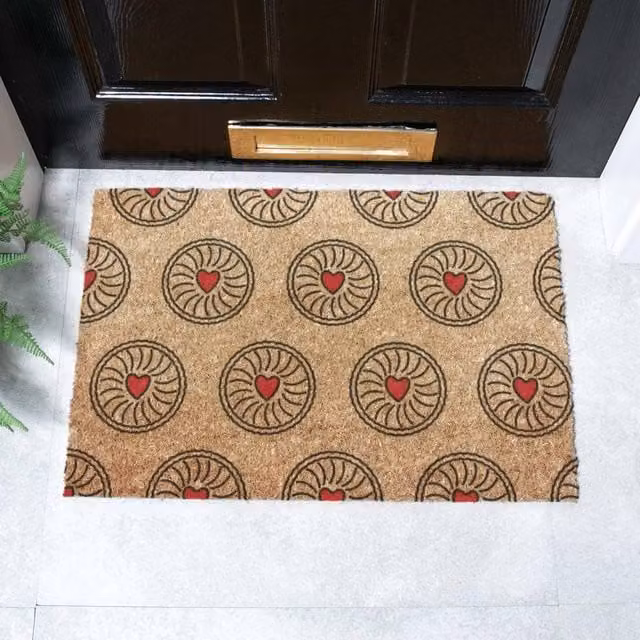 Artsy Mats Jam Biscuit Coir Doormat in Brown, W: 60 cm, D: 40 cm – 1