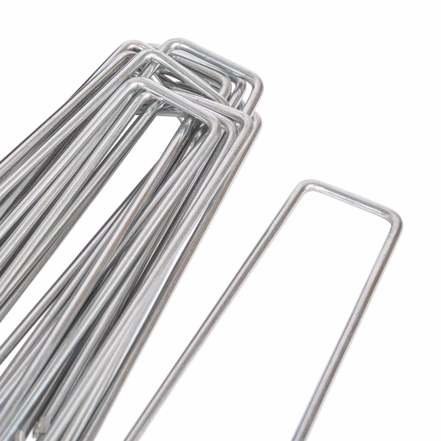 Harbour Housewares Galvanised Steel Weed Membrane Pegs, Silver, Pack of 40 – 4
