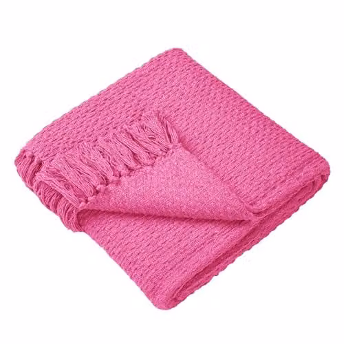 Drift Home Hayden Woven Geometric Throw in Pink, W/D/H: 130 x 180 cm – 1