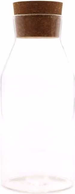KDMD Cottage Cork Glass Jar in Transparent, 20 cm