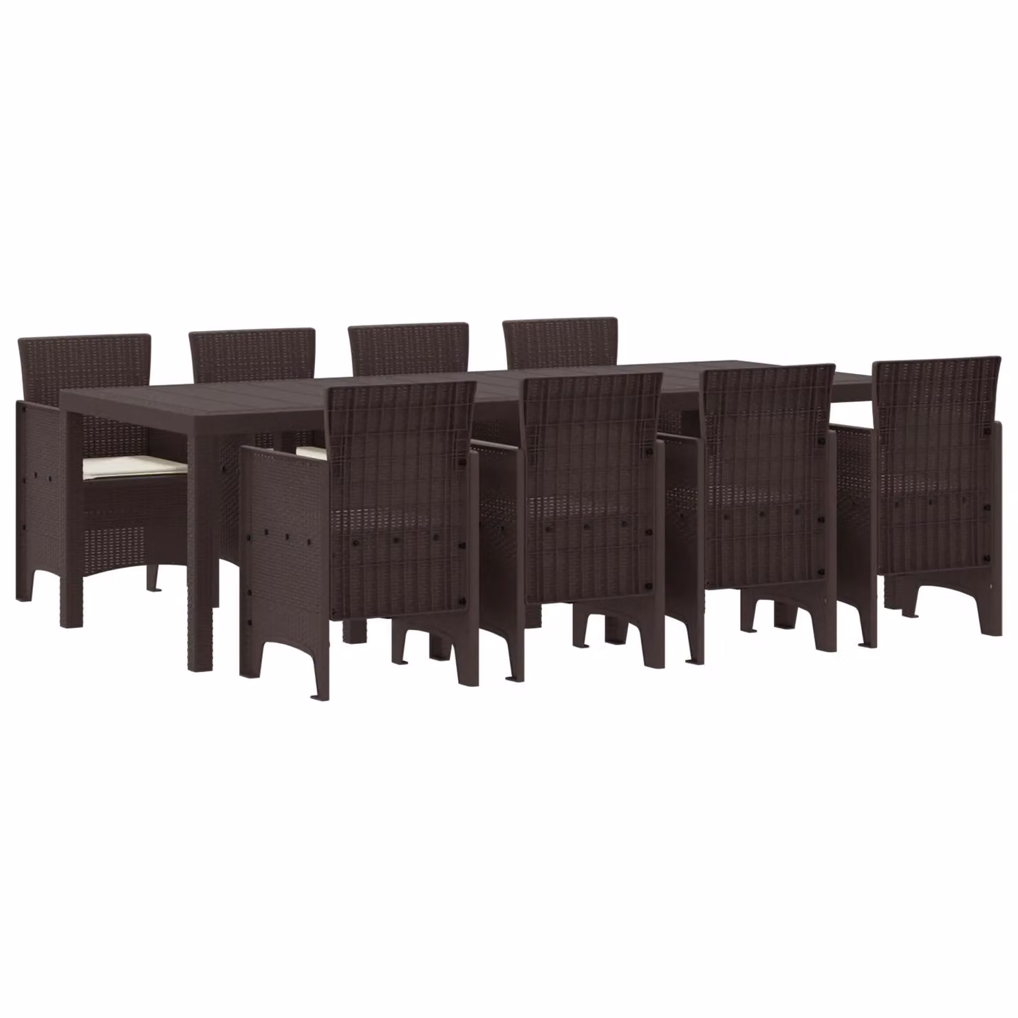 Berkfield Home 9 Piece Brown Poly Rattan Garden Dining Set with Cushions – 2