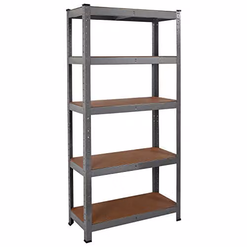 Direct Online Houseware House of Home 5 Tier Heavy Duty Metal Garage Shelving Unit, Grey, W/D/H: 70 x 30 x 150 cm – 2